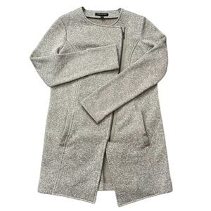 Banana Republic Asymetrical Zip Knit Terry Moto Jacket Herringbone Size XS